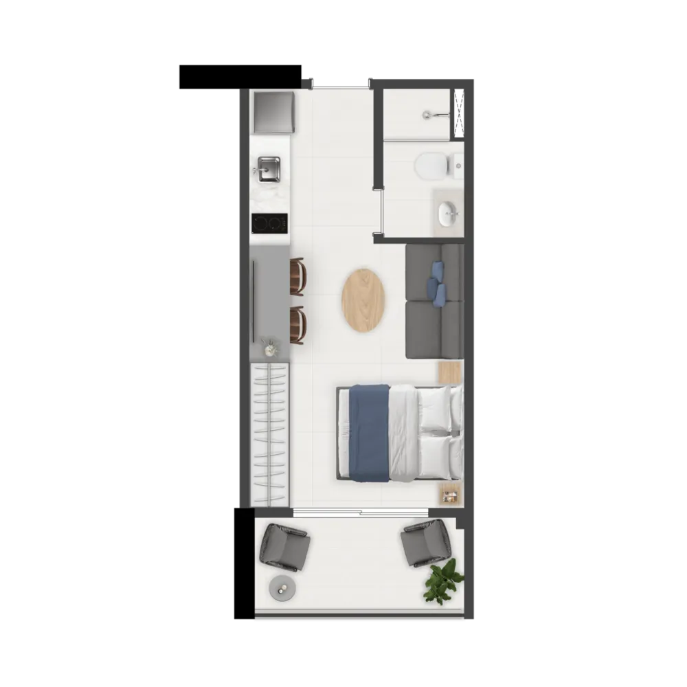 Apartamento, 1 quarto, 17 m² - Foto 8