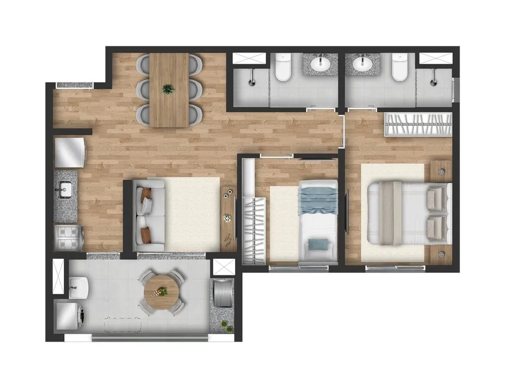 Apartamento, 2 quartos, 52 m² - Foto 7