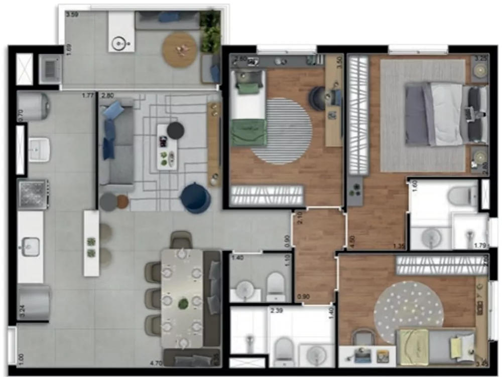 Apartamento, 2 quartos, 70 m² - Foto 23