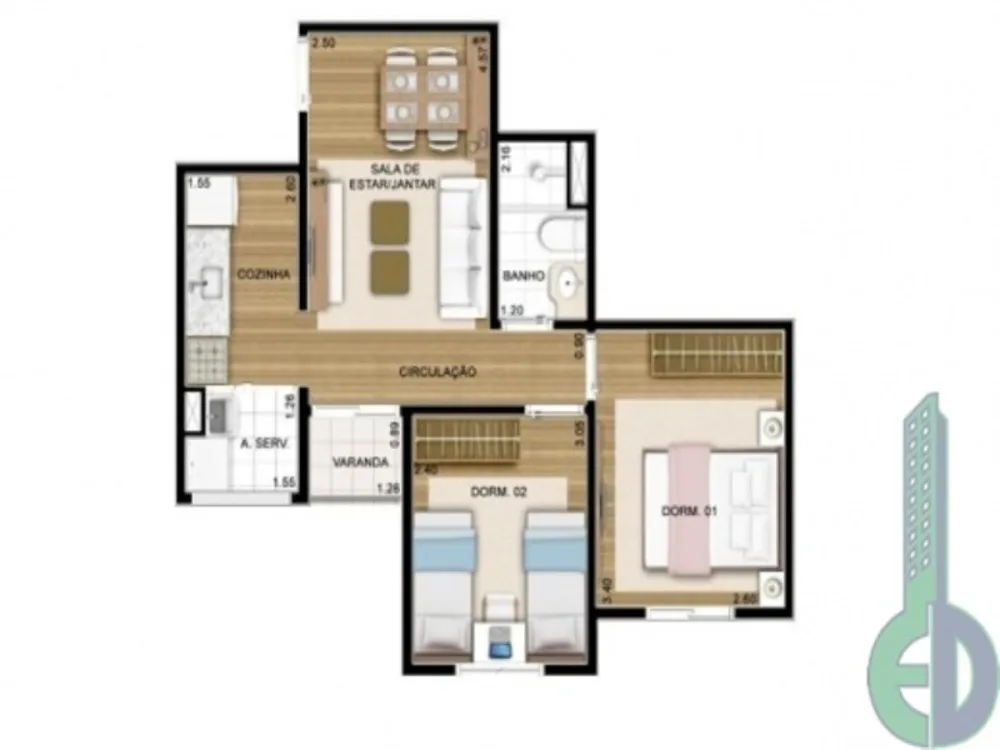 Apartamento, 2 quartos, 45 m² - Foto 11