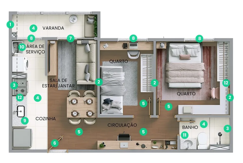 Apartamento, 2 quartos, 44 m² - Foto 4