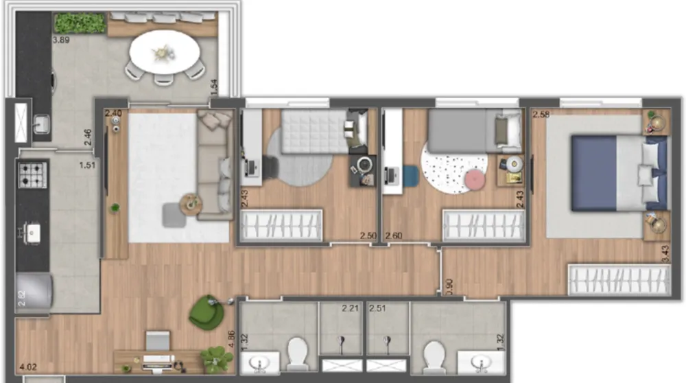 Apartamento, 2 quartos, 52 m² - Foto 9