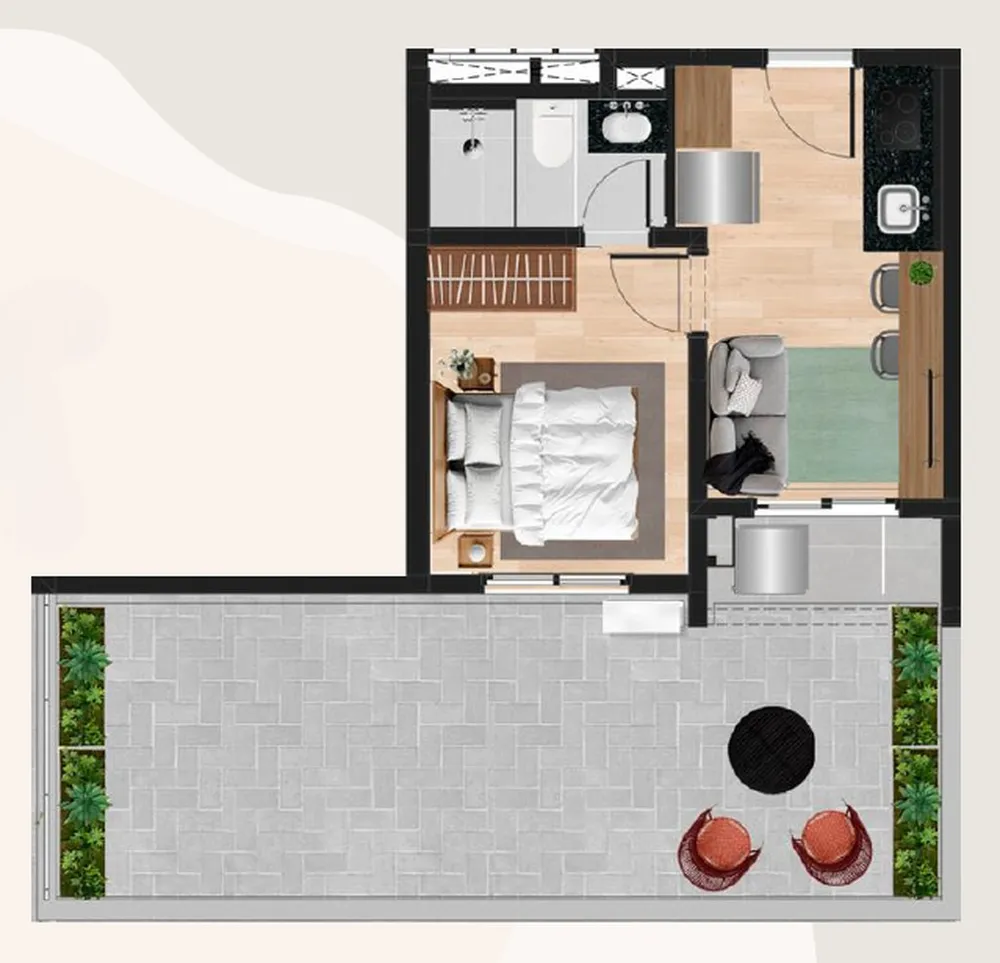 Apartamento, 1 quarto, 26 m² - Foto 4