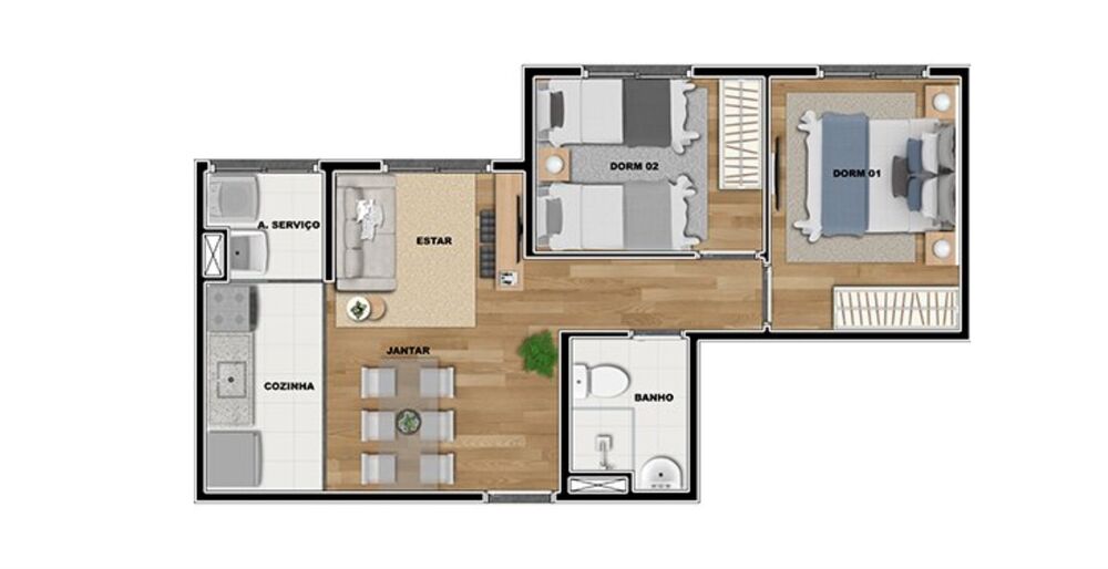 Apartamento, 2 quartos, 41 m² - Foto 3