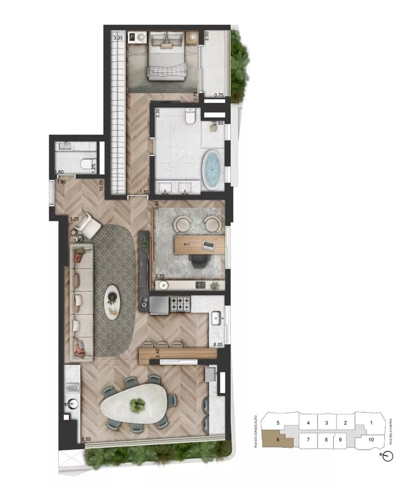 Apartamento, 1 quarto, 56 m² - Foto 1