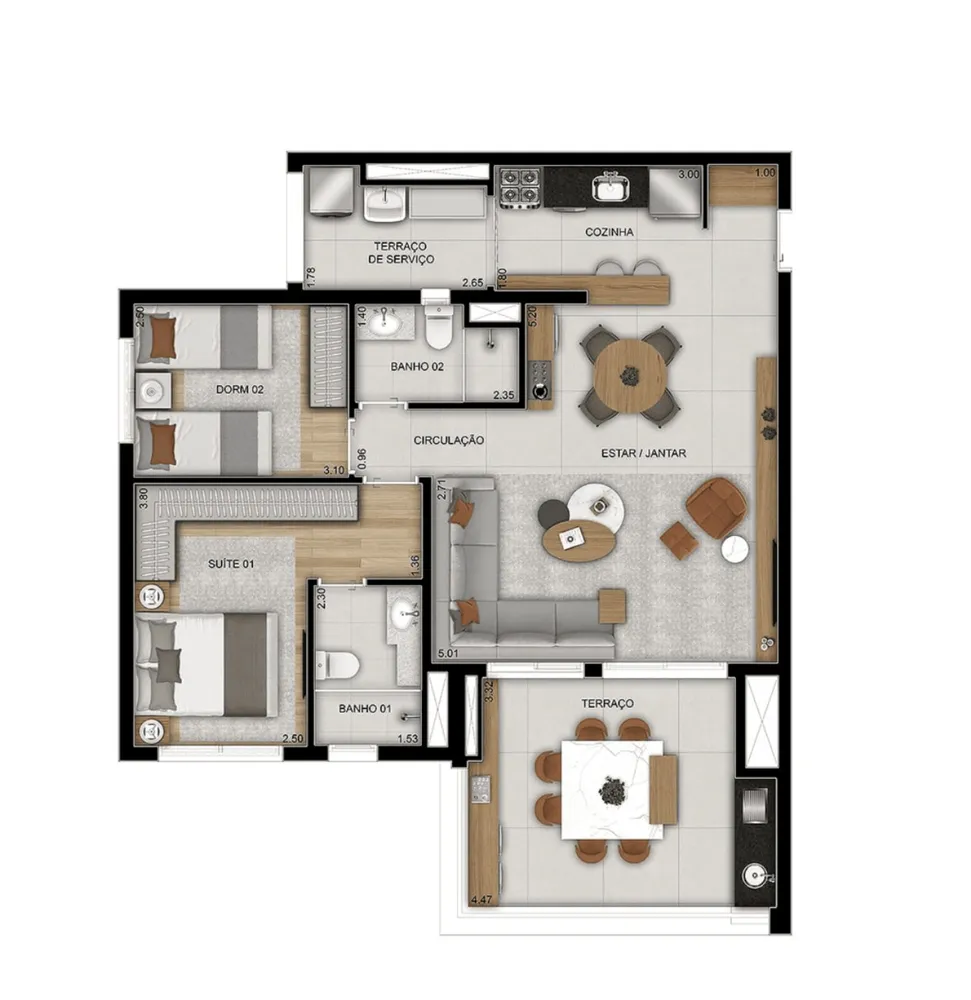 Apartamento, 2 quartos, 75 m² - Foto 4