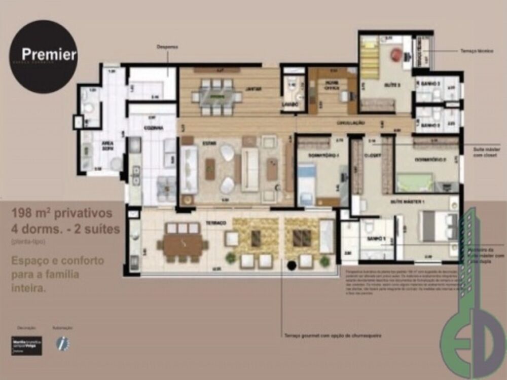 Apartamento à venda com 3 quartos, 198m² - Foto 7