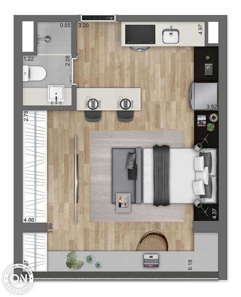 Apartamento, 1 quarto, 21 m² - Foto 7