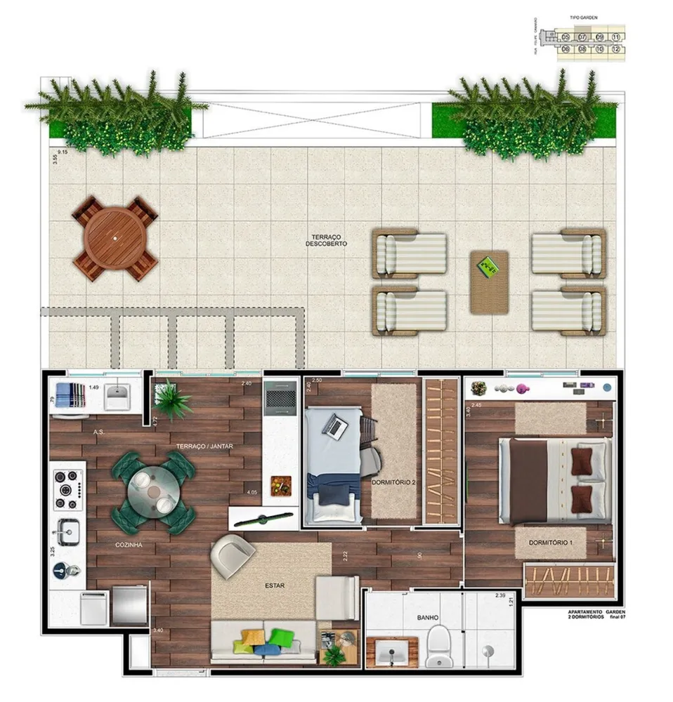Apartamento, 2 quartos, 45 m² - Foto 19