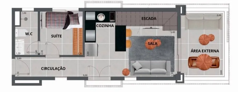 Apartamento, 1 quarto, 48 m² - Foto 2