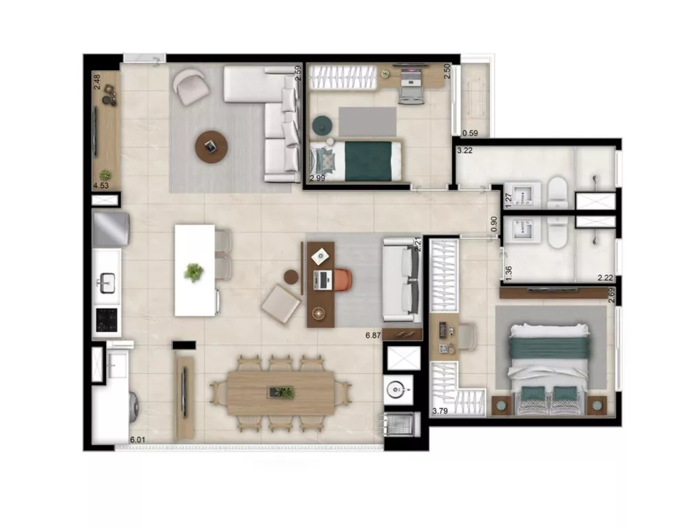 Apartamento, 1 quarto, 49 m² - Foto 8