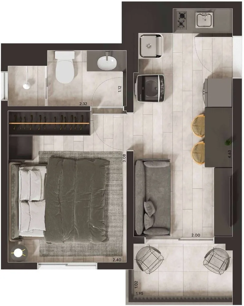 Apartamento, 2 quartos, 36 m² - Foto 7