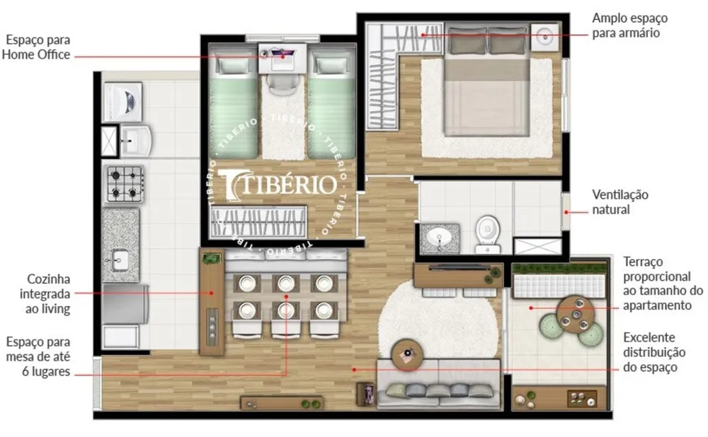 Apartamento, 2 quartos, 50 m² - Foto 1