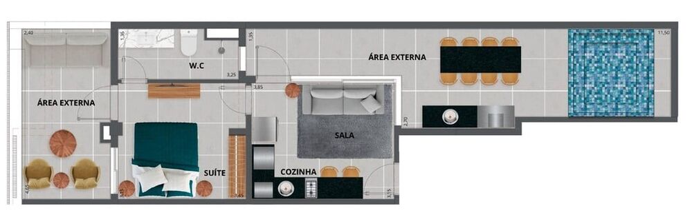Apartamento à venda com 2 quartos, 124m² - Foto 8