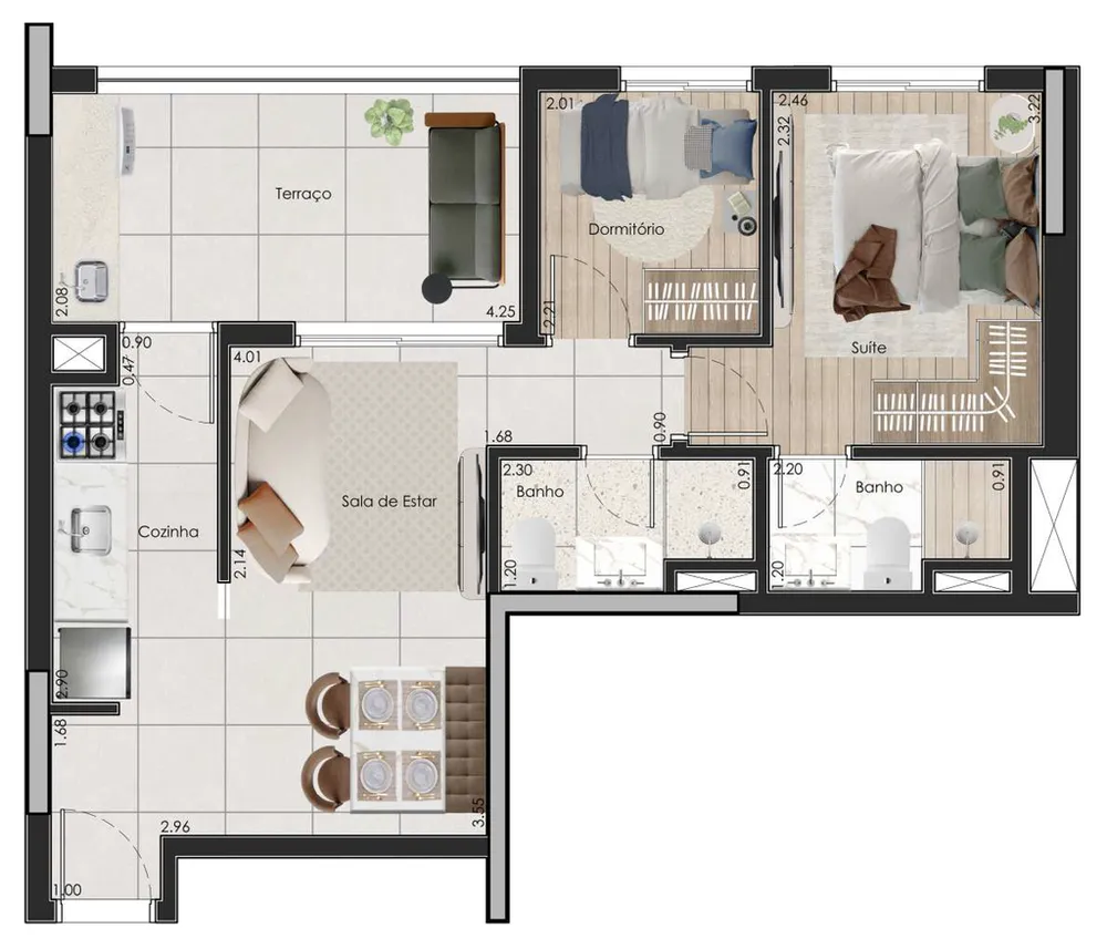 Apartamento, 2 quartos, 53 m² - Foto 8