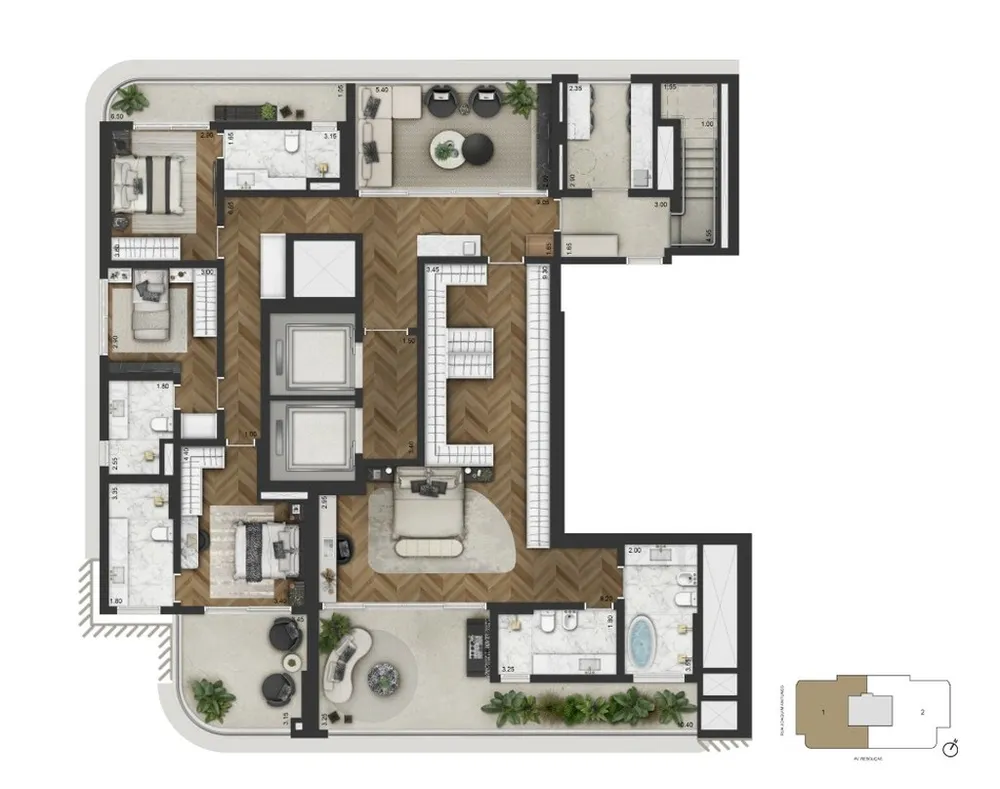 Apartamento, 4 quartos, 246 m² - Foto 2