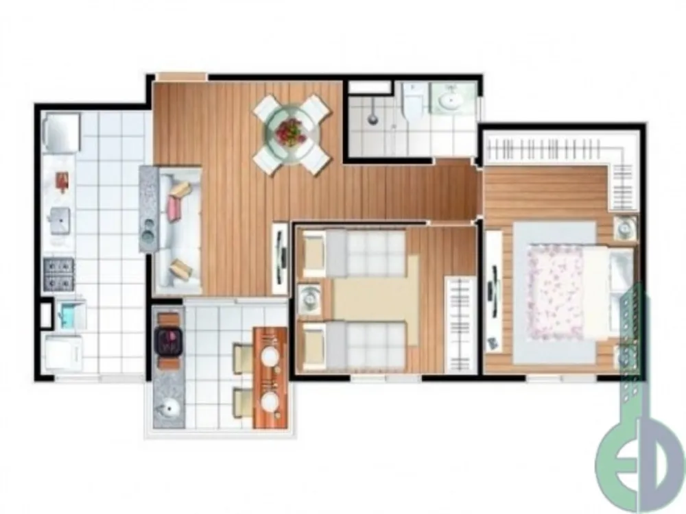 Apartamento, 2 quartos, 54 m² - Foto 1