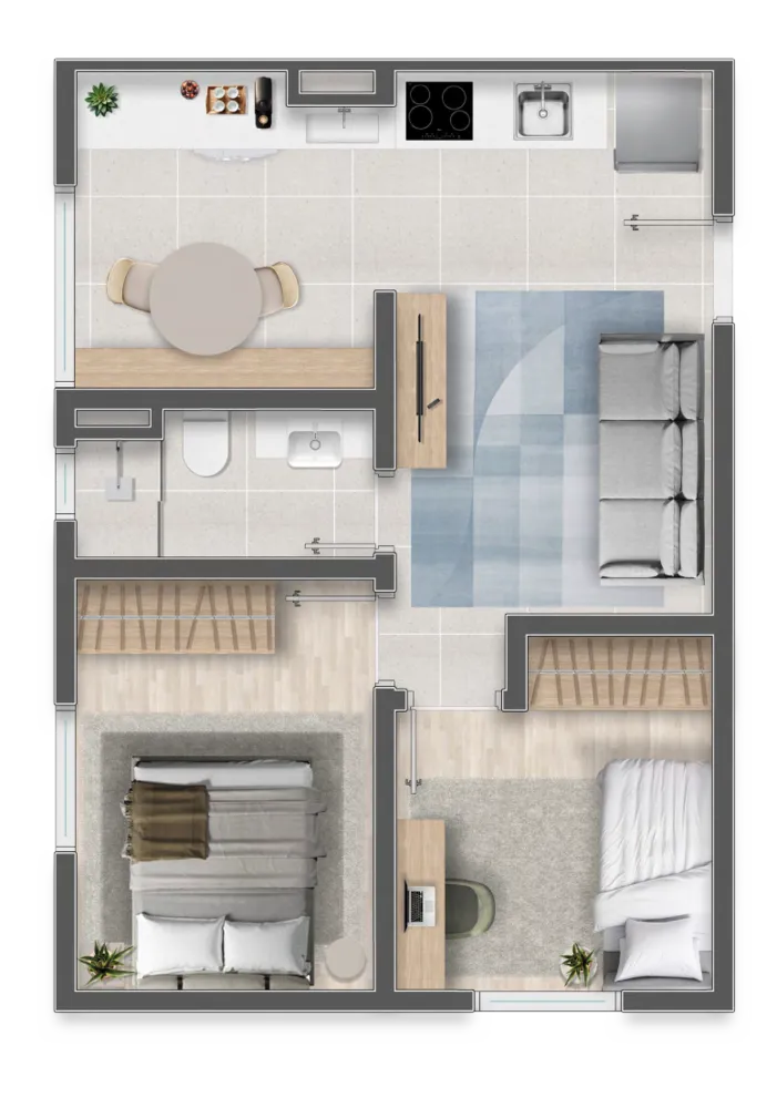 Apartamento, 2 quartos, 41 m² - Foto 2
