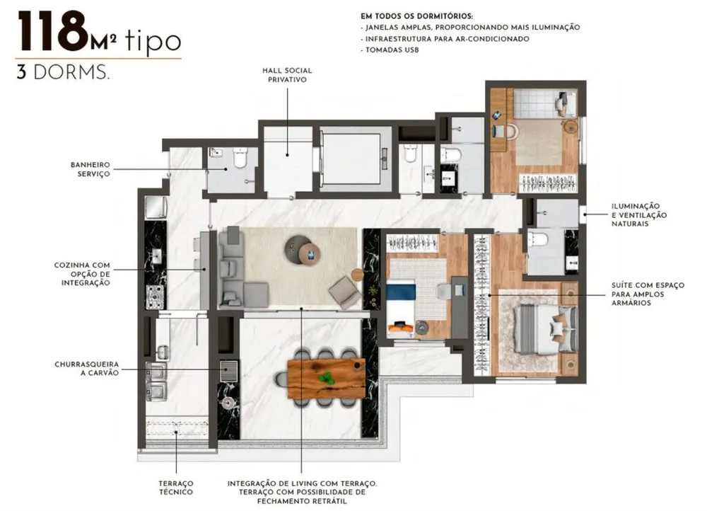 Apartamento, 3 quartos, 136 m² - Foto 4