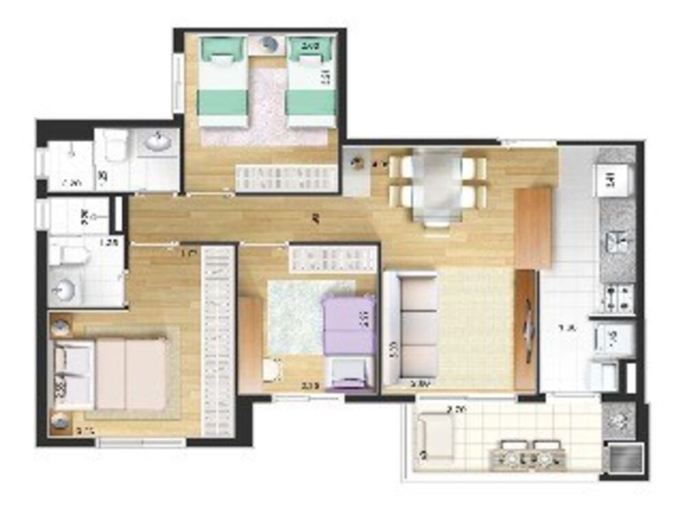 Apartamento, 2 quartos, 59 m² - Foto 3