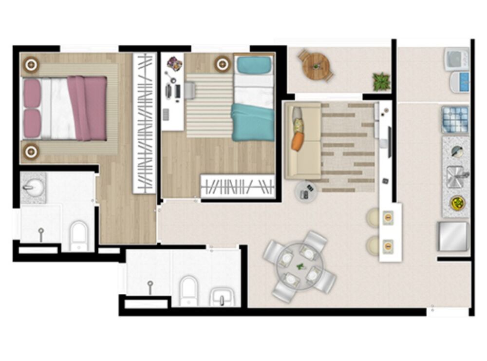 Apartamento, 2 quartos, 57 m² - Foto 2