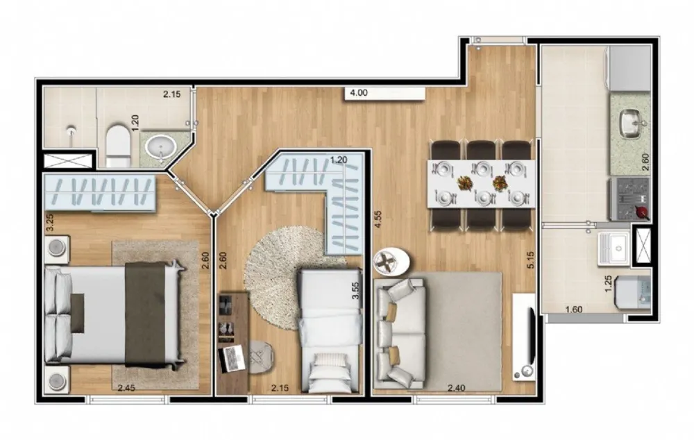 Apartamento, 3 quartos, 53 m² - Foto 11