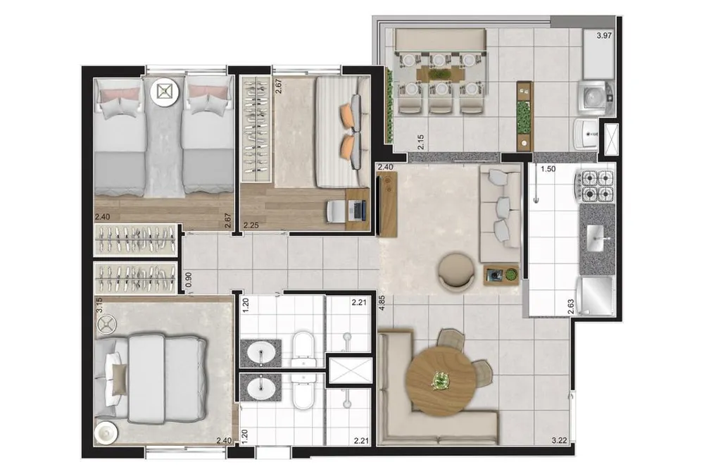 Apartamento, 2 quartos, 34 m² - Foto 8