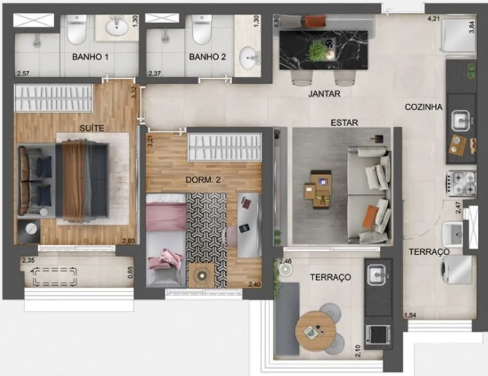 Apartamento, 1 quarto, 50 m² - Foto 1