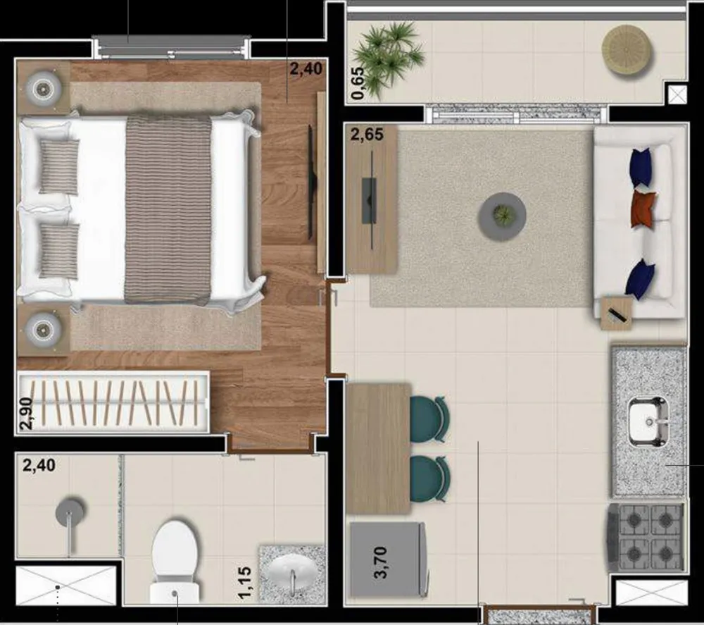 Apartamento, 1 quarto, 24 m² - Foto 6