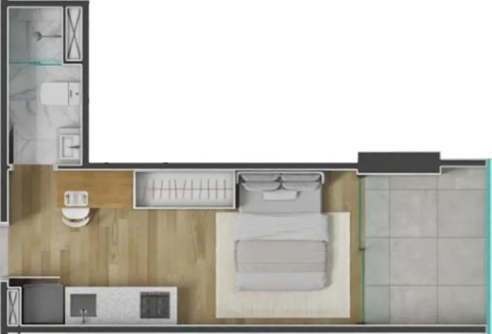 Apartamento, 1 quarto, 47 m² - Foto 1