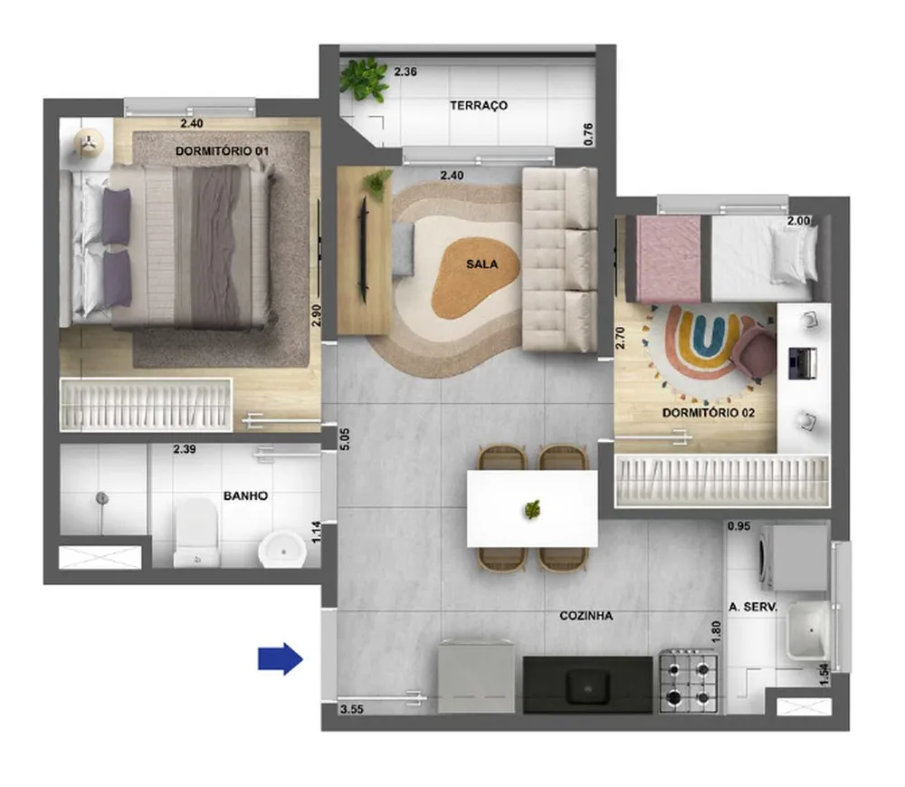 Apartamento, 2 quartos, 38 m² - Foto 4