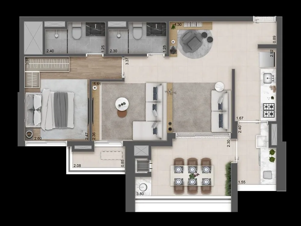 Apartamento, 2 quartos, 67 m² - Foto 8