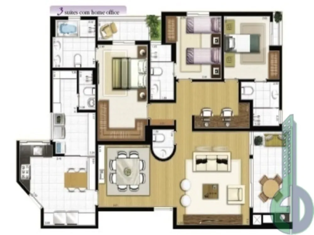 Apartamento, 3 quartos, 156 m² - Foto 2