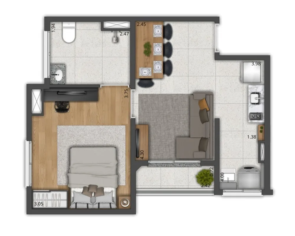 Apartamento, 1 quarto, 39 m² - Foto 15