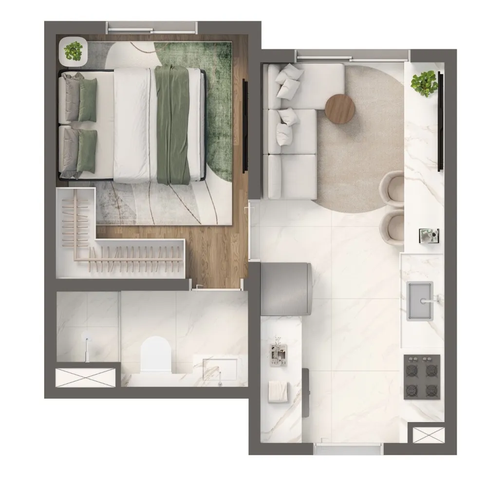 Apartamento, 1 quarto, 24 m² - Foto 1