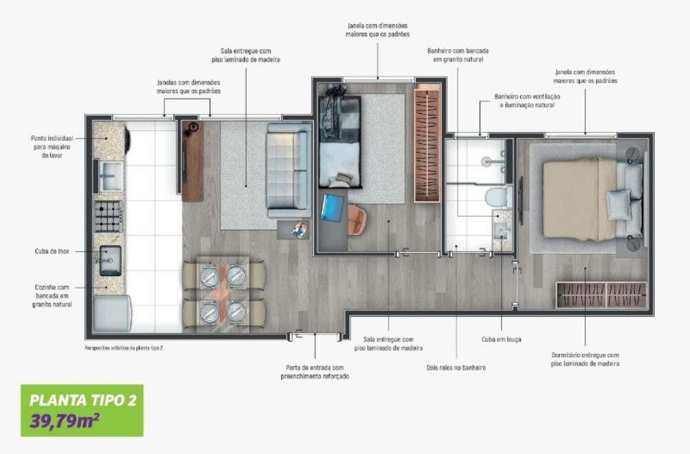 Apartamento, 2 quartos, 42 m² - Foto 17
