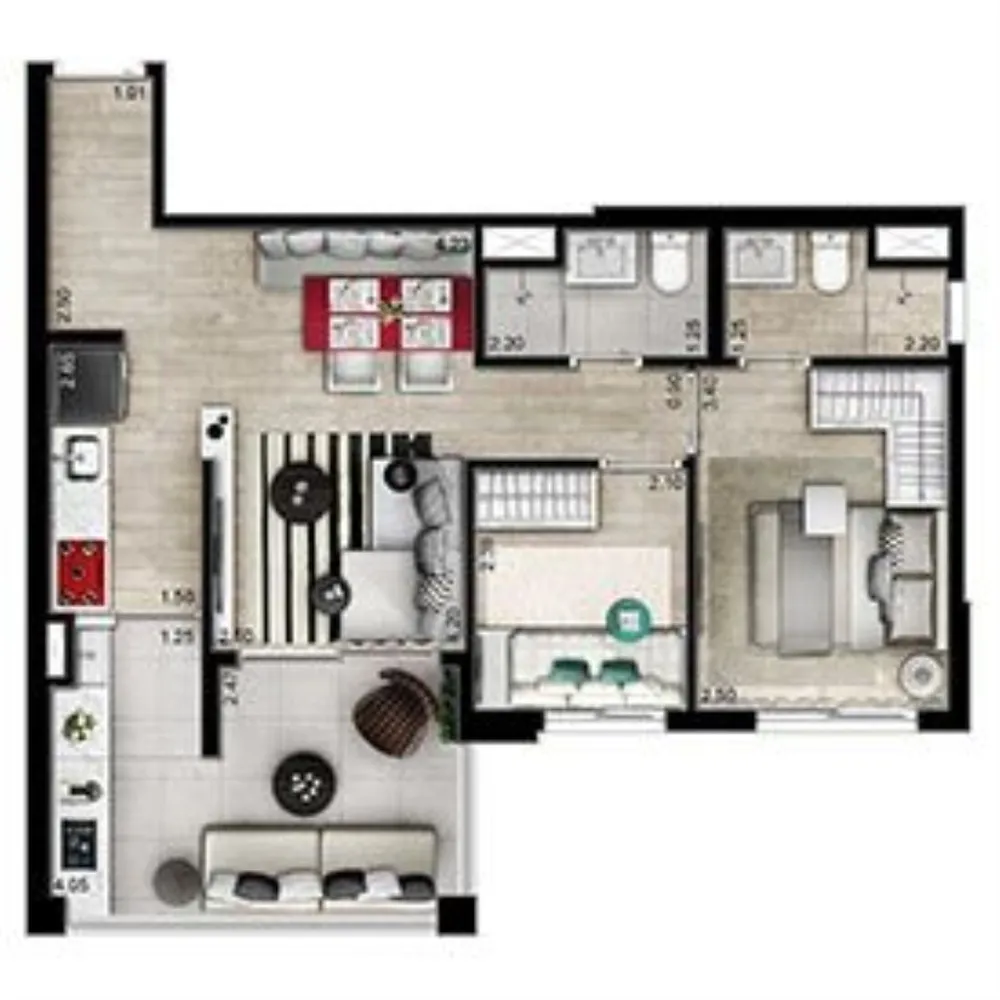 Apartamento, 2 quartos, 60 m² - Foto 2