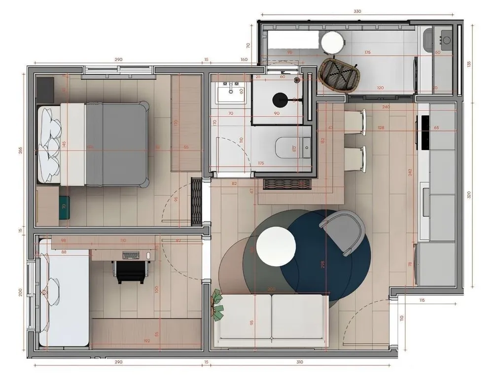 Apartamento, 1 quarto, 26 m² - Foto 1