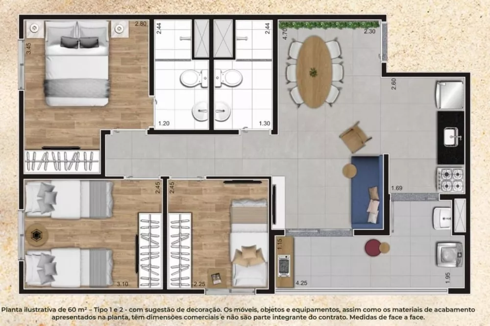 Apartamento, 3 quartos, 60 m² - Foto 24