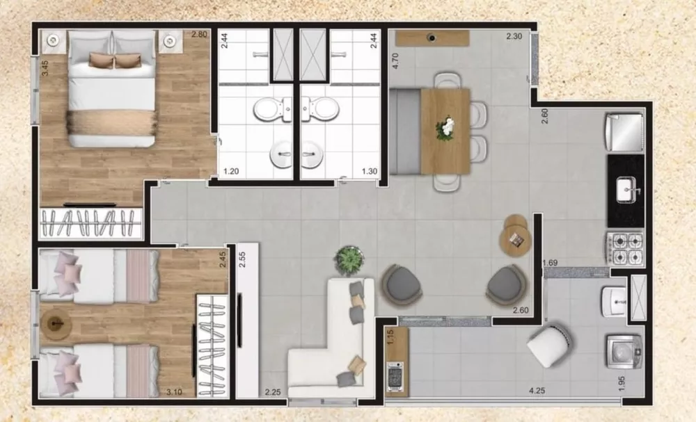 Apartamento, 3 quartos, 60 m² - Foto 27