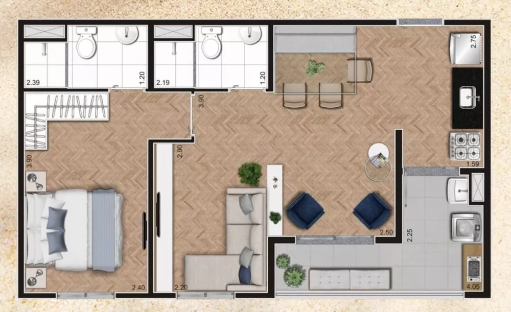 Apartamento, 3 quartos, 60 m² - Foto 23