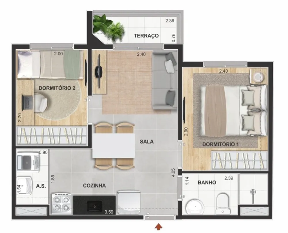Apartamento, 2 quartos, 41 m² - Foto 4
