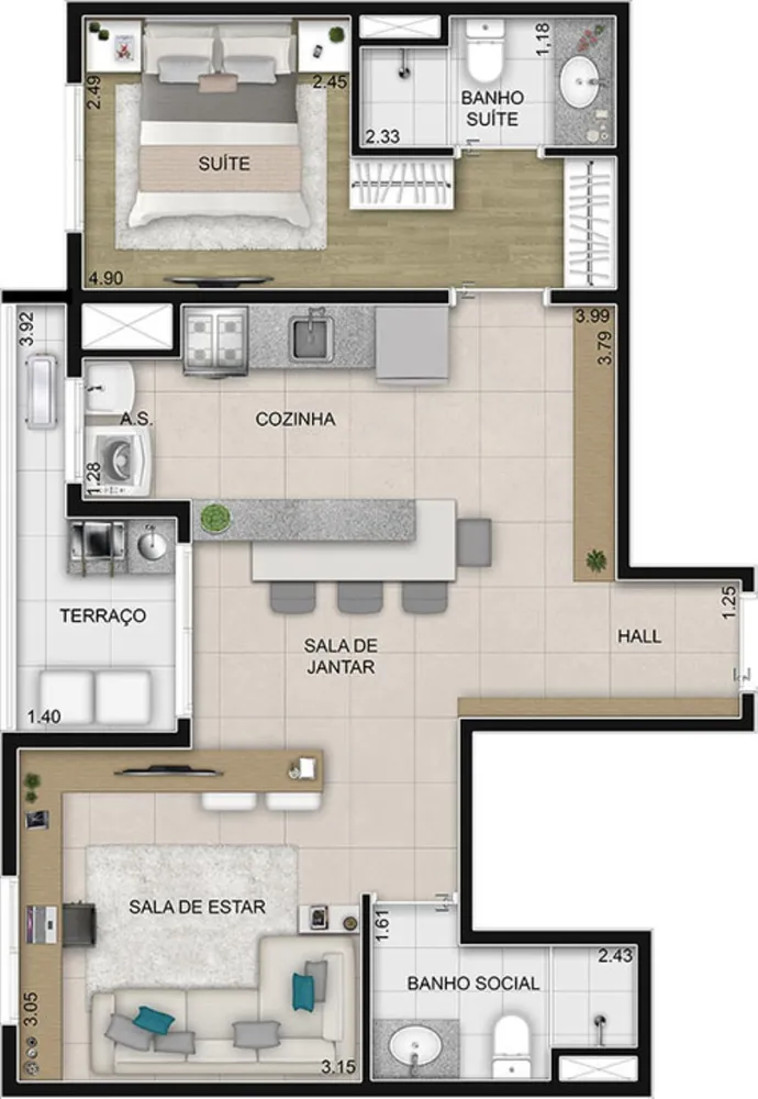 Apartamento, 2 quartos, 54 m² - Foto 8