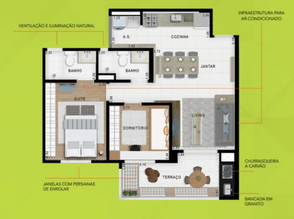 Apartamento, 2 quartos, 65 m² - Foto 1