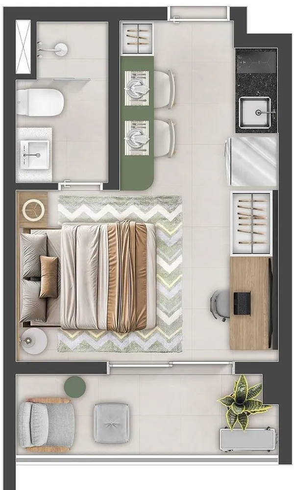 Apartamento, 1 quarto, 34 m² - Foto 2