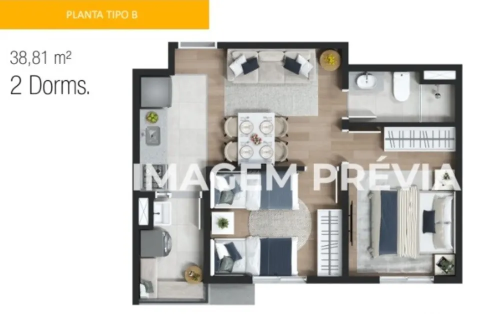 Apartamento, 2 quartos, 37 m² - Foto 7