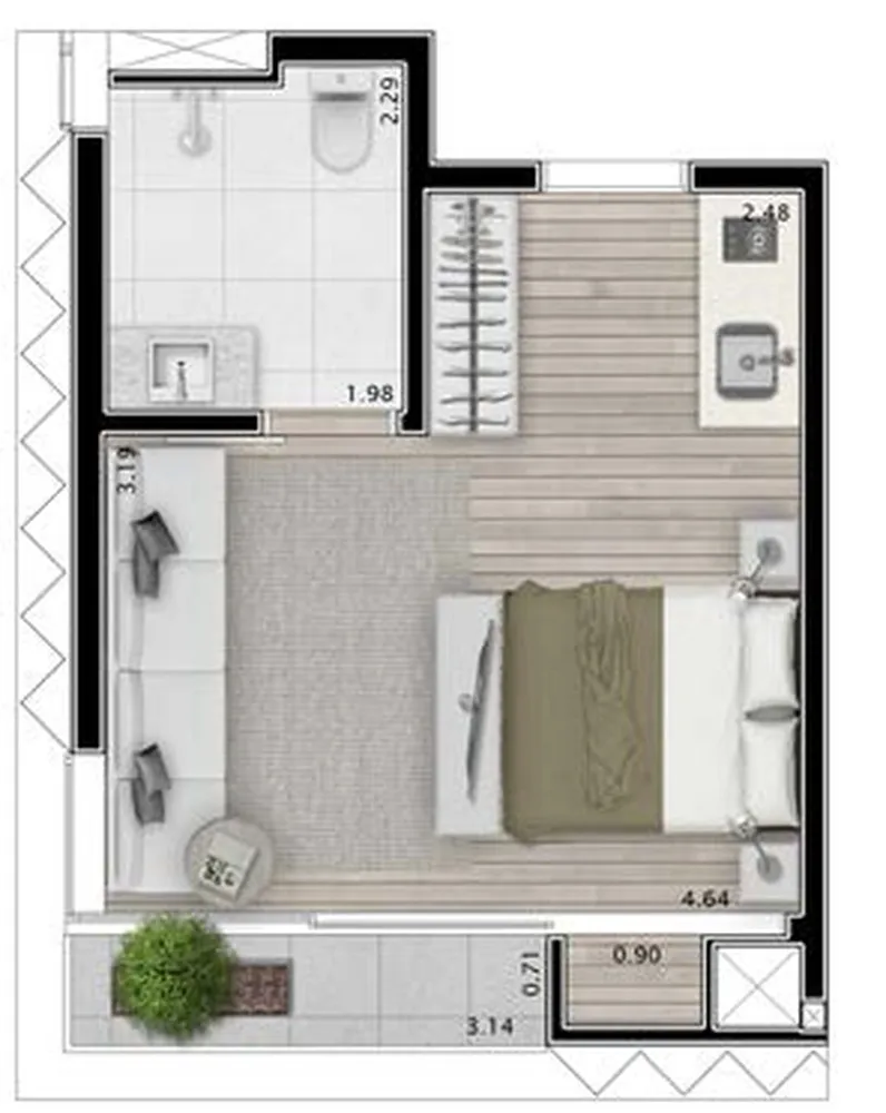 Apartamento, 1 quarto, 27 m² - Foto 5