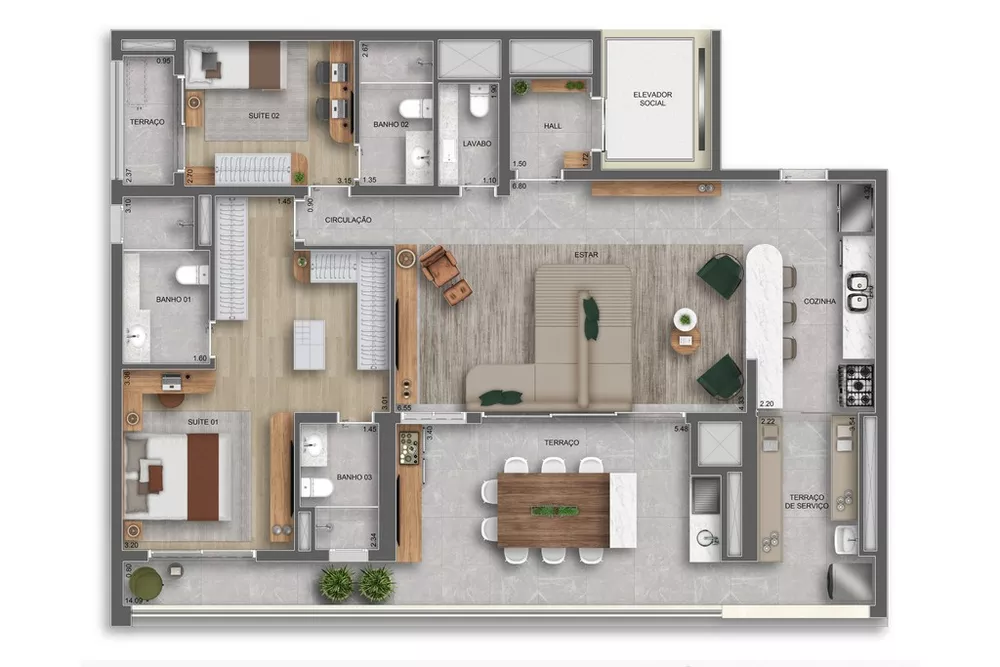 Apartamento, 3 quartos, 96 m² - Foto 3