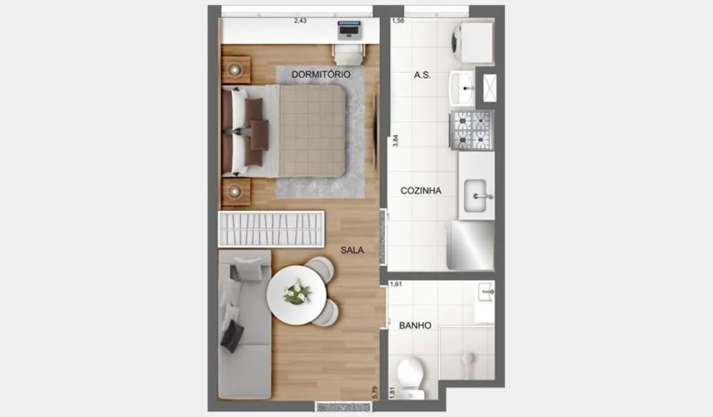 Apartamento, 2 quartos, 38 m² - Foto 8