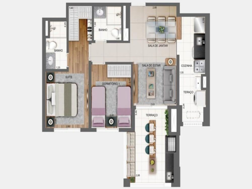 Apartamento, 3 quartos, 85 m² - Foto 3
